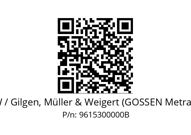   GMW / Gilgen, Müller & Weigert (GOSSEN Metrawatt) 9615300000B