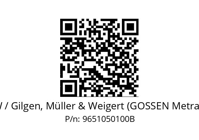   GMW / Gilgen, Müller & Weigert (GOSSEN Metrawatt) 9651050100B