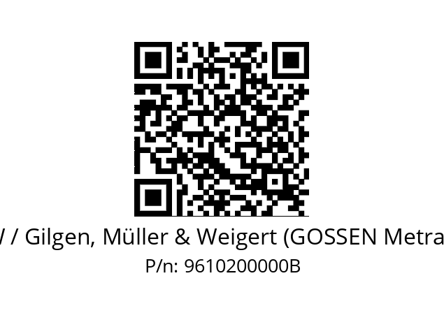   GMW / Gilgen, Müller & Weigert (GOSSEN Metrawatt) 9610200000B