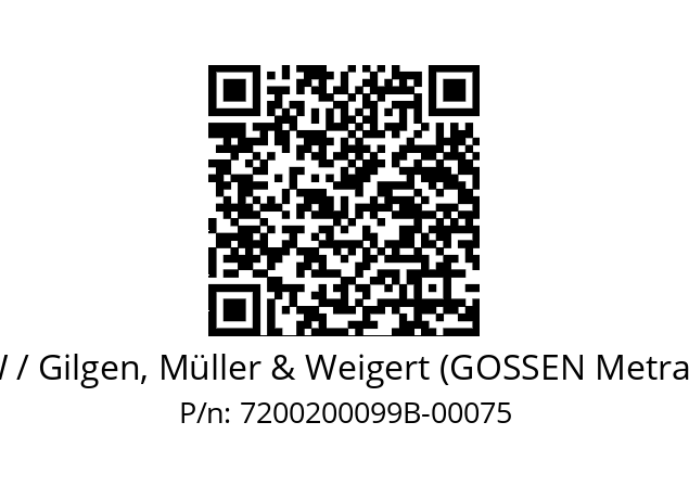   GMW / Gilgen, Müller & Weigert (GOSSEN Metrawatt) 7200200099B-00075