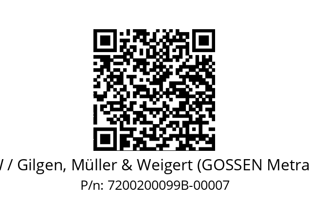   GMW / Gilgen, Müller & Weigert (GOSSEN Metrawatt) 7200200099B-00007