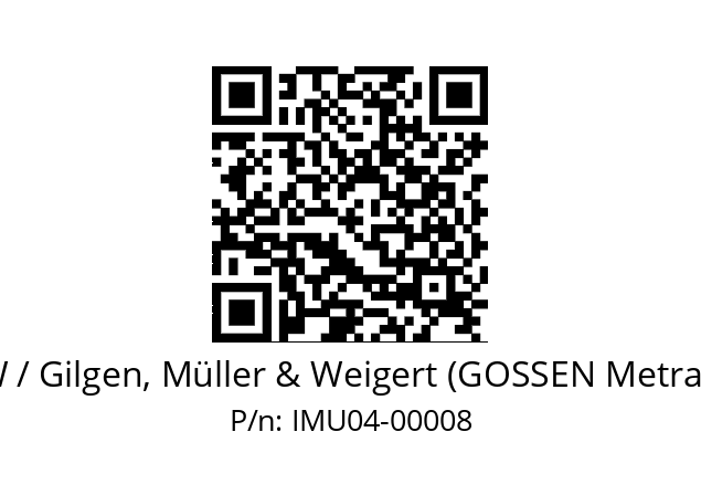   GMW / Gilgen, Müller & Weigert (GOSSEN Metrawatt) IMU04-00008