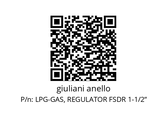   giuliani anello LPG-GAS, REGULATOR FSDR 1-1/2”