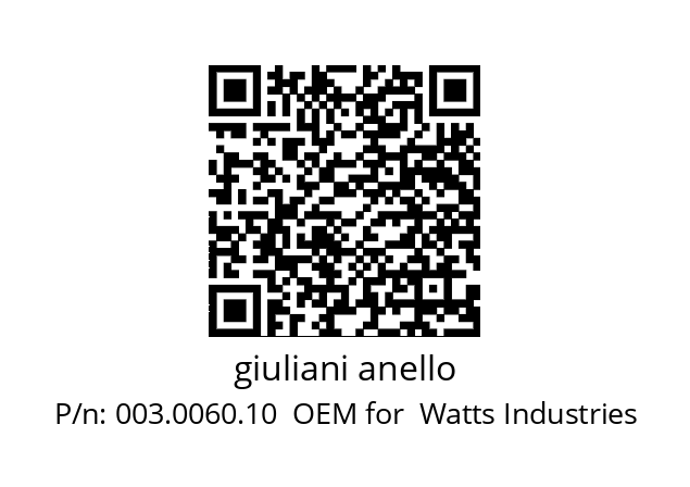   giuliani anello 003.0060.10  OEM for  Watts Industries