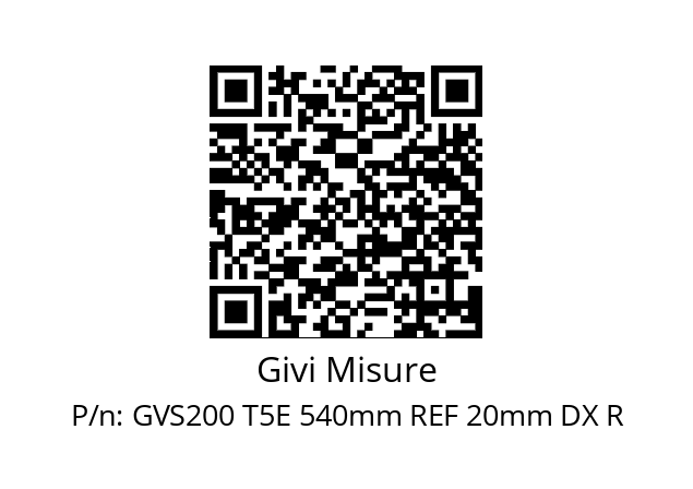   Givi Misure GVS200 T5E 540mm REF 20mm DX R