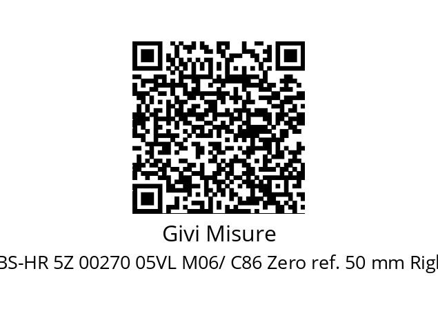   Givi Misure PBS-HR 5Z 00270 05VL M06/ C86 Zero ref. 50 mm Right / DX