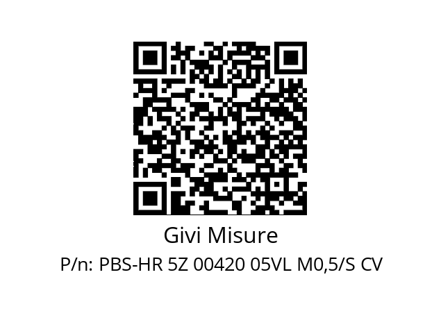   Givi Misure PBS-HR 5Z 00420 05VL M0,5/S CV