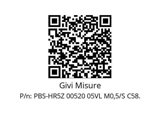   Givi Misure PBS-HR5Z 00520 05VL M0,5/S C58.