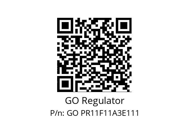   GO Regulator GO PR11F11A3E111