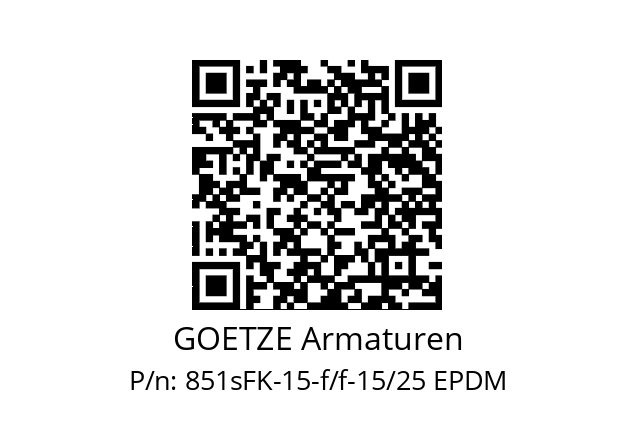   GOETZE Armaturen 851sFK-15-f/f-15/25 EPDM