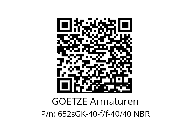   GOETZE Armaturen 652sGK-40-f/f-40/40 NBR