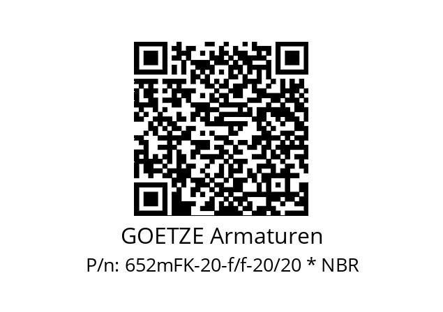   GOETZE Armaturen 652mFK-20-f/f-20/20 * NBR