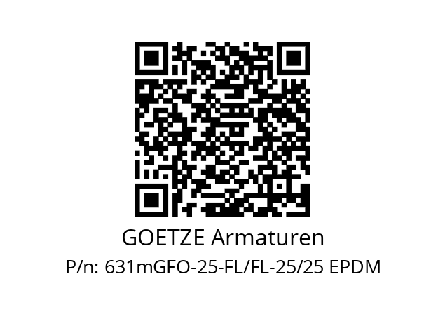   GOETZE Armaturen 631mGFO-25-FL/FL-25/25 EPDM