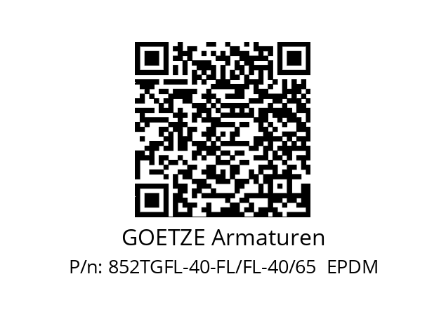   GOETZE Armaturen 852TGFL-40-FL/FL-40/65  EPDM