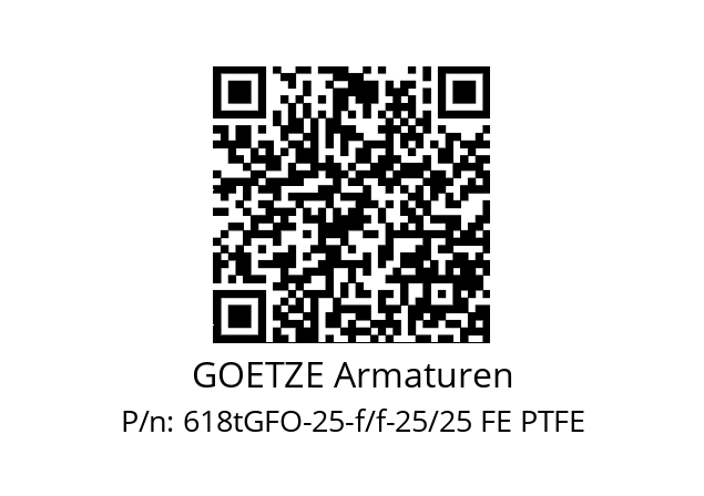   GOETZE Armaturen 618tGFO-25-f/f-25/25 FE PTFE