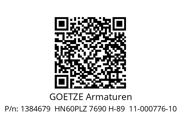   GOETZE Armaturen 1384679  HN60PLZ 7690 H-89  11-000776-10