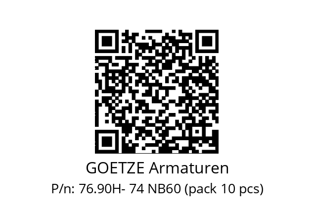   GOETZE Armaturen 76.90H- 74 NB60 (pack 10 pcs)