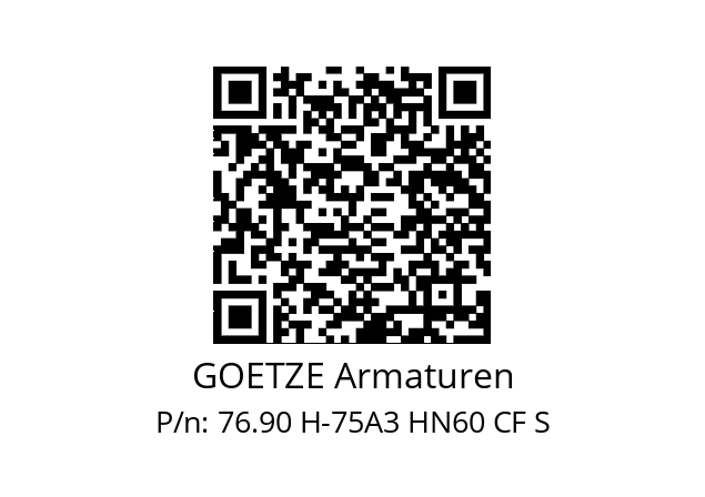   GOETZE Armaturen 76.90 H-75A3 HN60 CF S