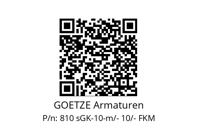   GOETZE Armaturen 810 sGK-10-m/- 10/- FKM