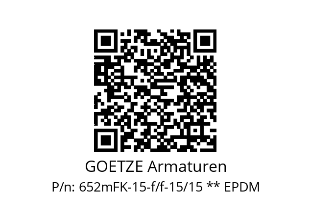   GOETZE Armaturen 652mFK-15-f/f-15/15 ** EPDM