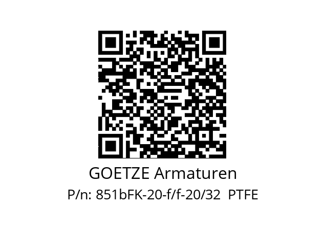   GOETZE Armaturen 851bFK-20-f/f-20/32  PTFE