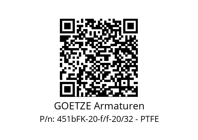   GOETZE Armaturen 451bFK-20-f/f-20/32 - PTFE