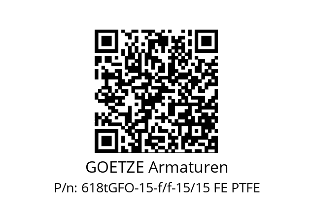   GOETZE Armaturen 618tGFO-15-f/f-15/15 FE PTFE