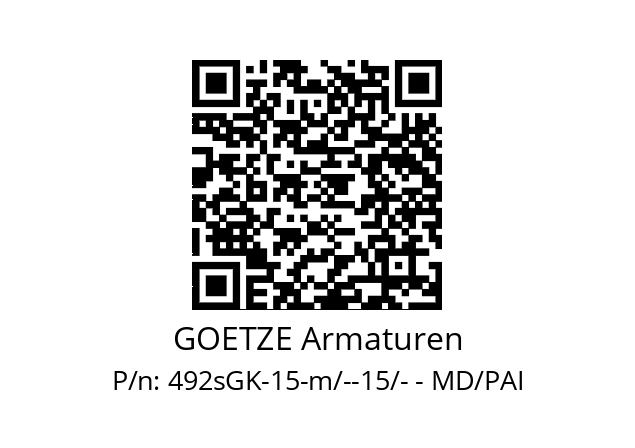   GOETZE Armaturen 492sGK-15-m/--15/- - MD/PAI