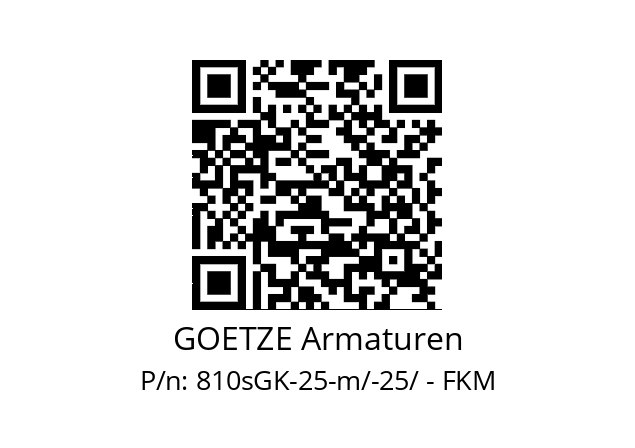   GOETZE Armaturen 810sGK-25-m/-25/ - FKM