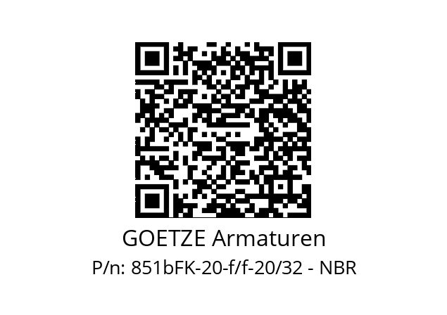   GOETZE Armaturen 851bFK-20-f/f-20/32 - NBR