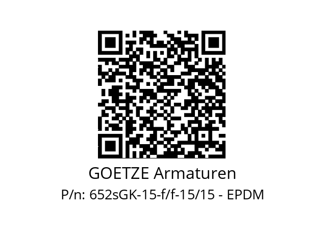   GOETZE Armaturen 652sGK-15-f/f-15/15 - EPDM