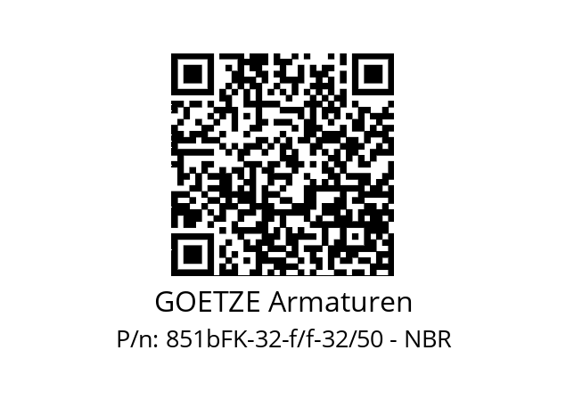   GOETZE Armaturen 851bFK-32-f/f-32/50 - NBR