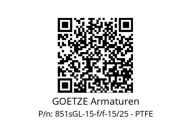   GOETZE Armaturen 851sGL-15-f/f-15/25 - PTFE