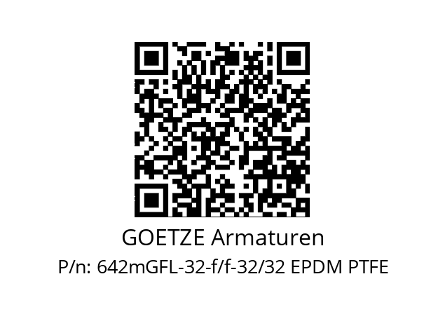   GOETZE Armaturen 642mGFL-32-f/f-32/32 EPDM PTFE