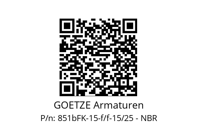   GOETZE Armaturen 851bFK-15-f/f-15/25 - NBR