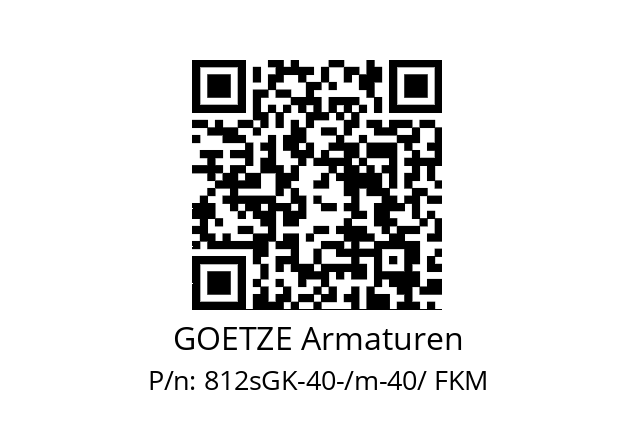   GOETZE Armaturen 812sGK-40-/m-40/ FKM