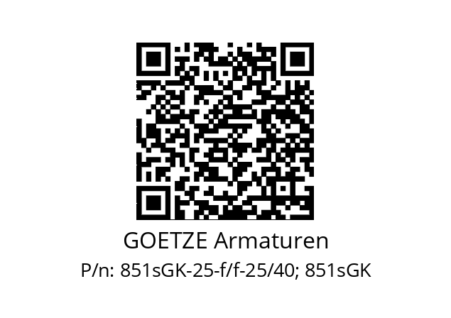   GOETZE Armaturen 851sGK-25-f/f-25/40; 851sGK