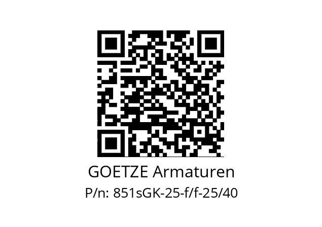   GOETZE Armaturen 851sGK-25-f/f-25/40