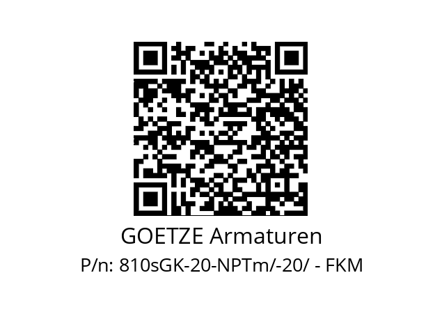   GOETZE Armaturen 810sGK-20-NPTm/-20/ - FKM