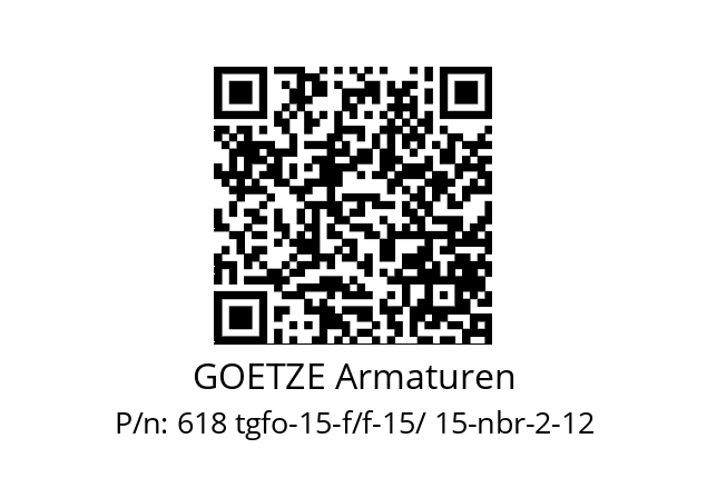   GOETZE Armaturen 618 tgfo-15-f/f-15/ 15-nbr-2-12