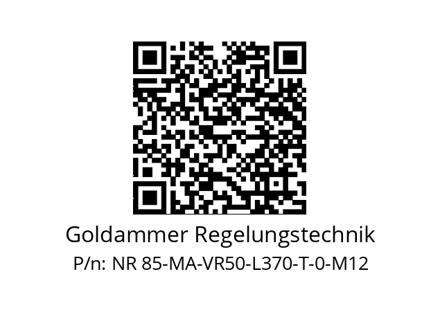   Goldammer Regelungstechnik NR 85-MA-VR50-L370-T-0-M12