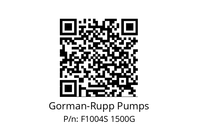   Gorman-Rupp Pumps F1004S 1500G