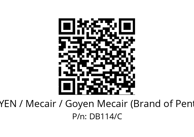   GOYEN / Mecair / Goyen Mecair (Brand of Pentair) DB114/C