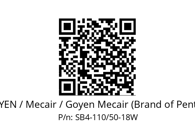   GOYEN / Mecair / Goyen Mecair (Brand of Pentair) SB4-110/50-18W