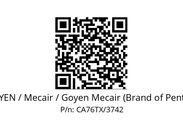   GOYEN / Mecair / Goyen Mecair (Brand of Pentair) CA76TX/3742