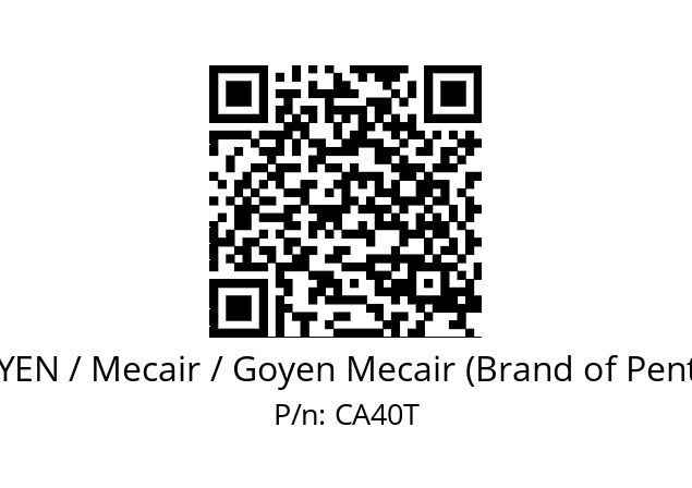   GOYEN / Mecair / Goyen Mecair (Brand of Pentair) CA40T