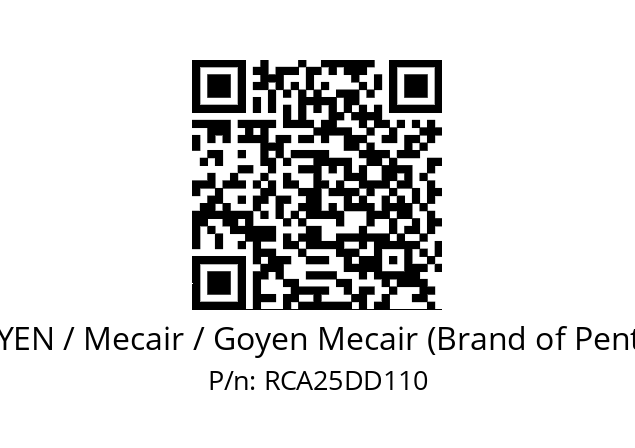   GOYEN / Mecair / Goyen Mecair (Brand of Pentair) RCA25DD110