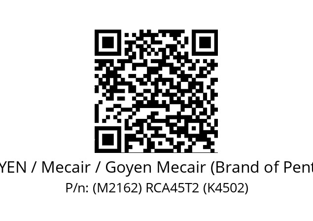   GOYEN / Mecair / Goyen Mecair (Brand of Pentair) (M2162) RCA45T2 (K4502)