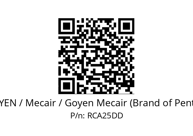   GOYEN / Mecair / Goyen Mecair (Brand of Pentair) RCA25DD