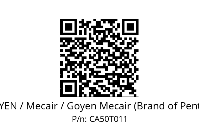   GOYEN / Mecair / Goyen Mecair (Brand of Pentair) CA50T011